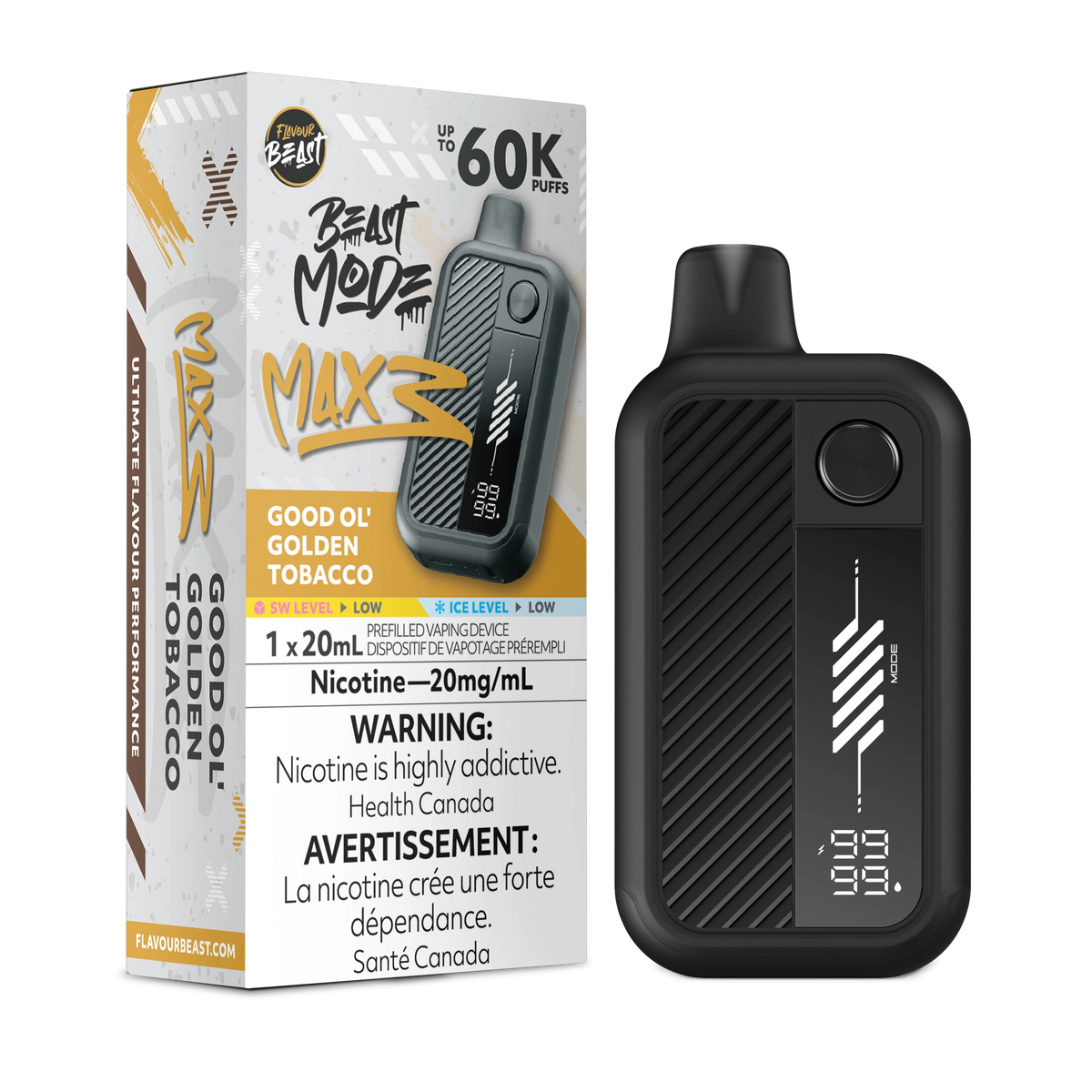 Beast Mode Max 3 60K - Good Ol Golden Tobacco