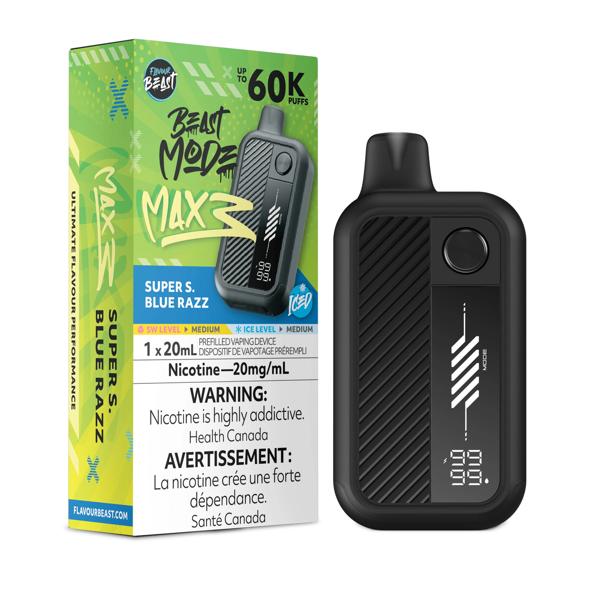 Beast Mode Max 3 60K - Super Sour Blue Razz